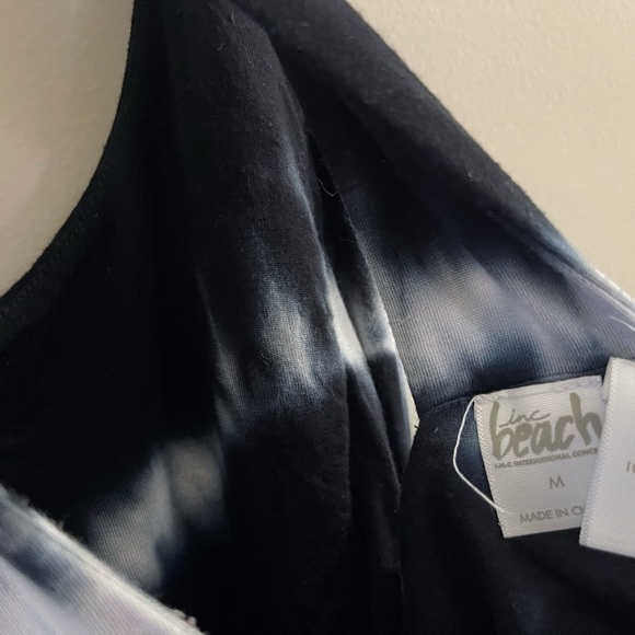 INC International Concepts Black and White Sleeveless Halter Maxi Dress - Picture 3 of 5